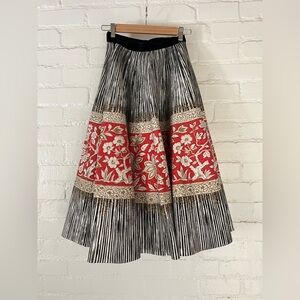 Vintage 1950s Alex Colman California Felt Wool Circle Skirt Velvet Waist Small